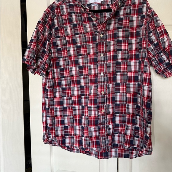 Southern Tide Red and Blue Casual Button Down Shirt - Picture 3 of 7